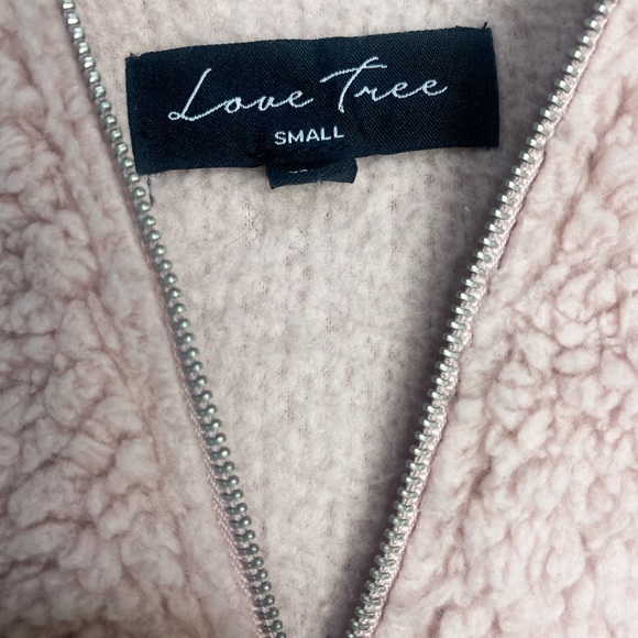 Love Tree Pink Pullover Hooded Sherpa Size Small - Picture 6 of 9